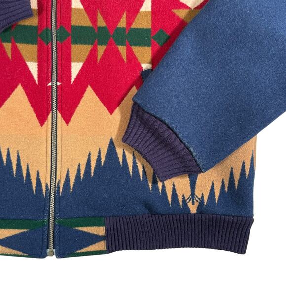 Pendleton High Grade Western Wear Mens 2XL Blue Southwest Zip Up Wool Jacket - Picture 6 of 15